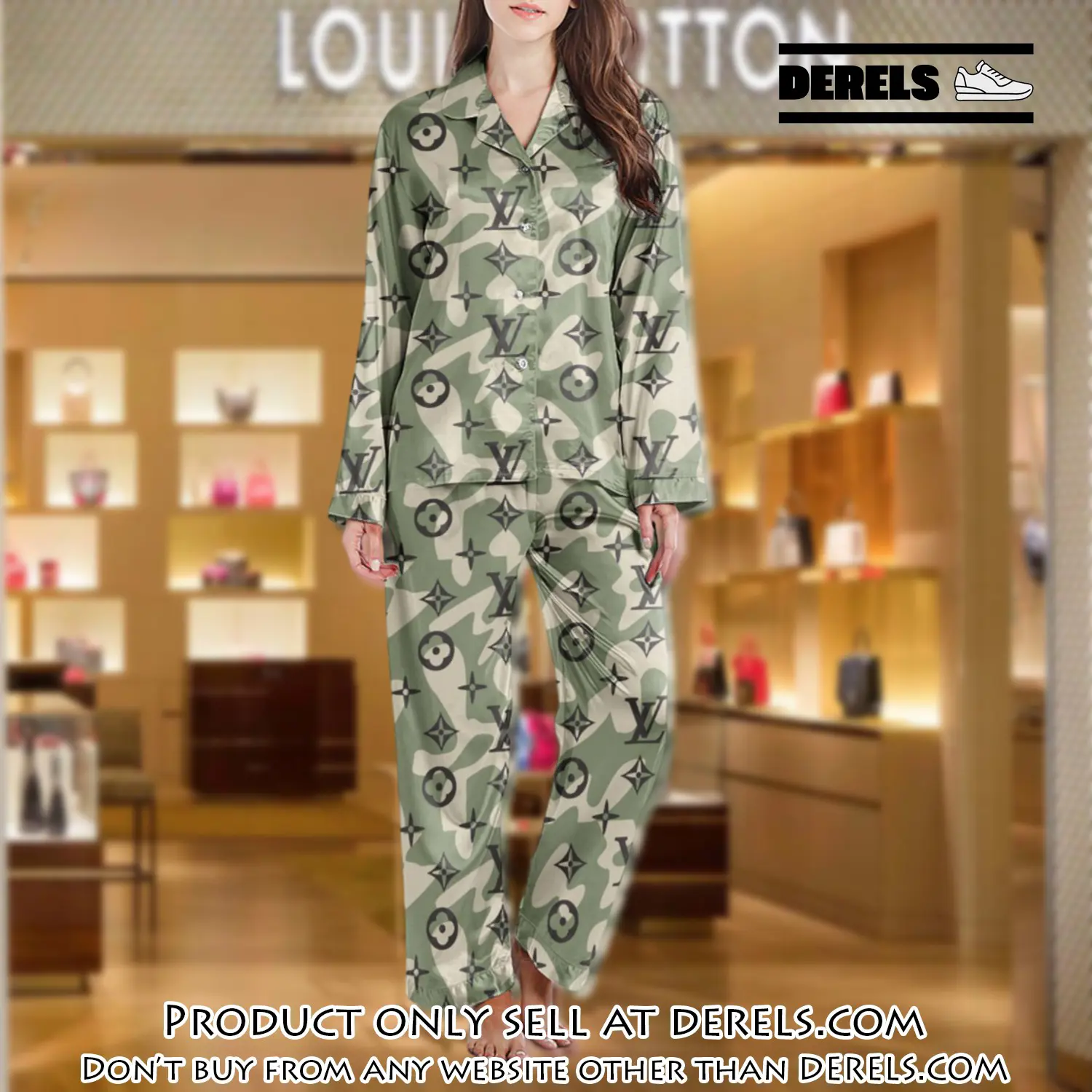 Lv monogram long satin pajama set pjs1004 dr3432076
